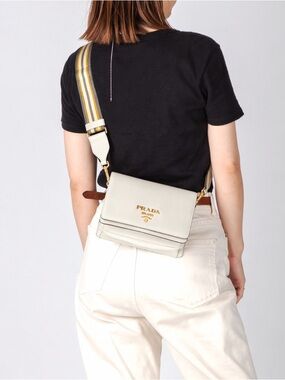 PRADA
White Leather Front Flap Crossbody